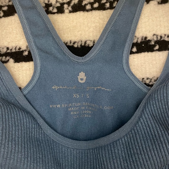 Spiritual Gangster Amor Seamless Crop Tank Soft Jade - Picture 9 of 10